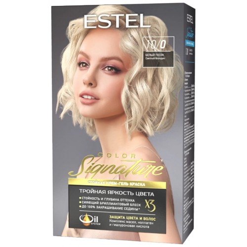 Стойкая крем-гель краска для волос COLOR Signature 10/0 Белый песок